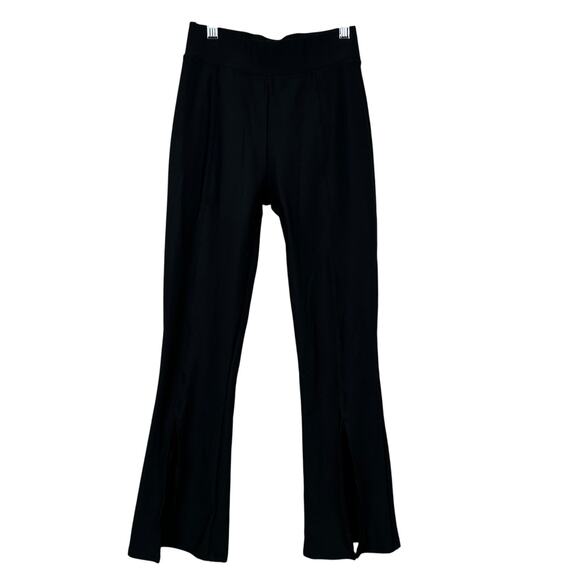 Becca Yoga Pants Flare Black Slit at Hem Women's Size Small Active Athleisure - Picture 1 of 7